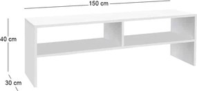 Έπιπλο τηλεόρασης Beirut Megapap χρώμα λευκό 150x30x40εκ.