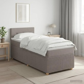 vidaXL Κρεβάτι box spring με στρώμα Taupe 100 x 200 cm Ύφασμα