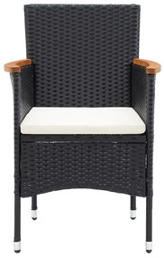 vidaXL Καρέκλες Τραπεζαρίας Κήπου 4 τεμ. Μαύρες από Συνθετικό Ρατάν