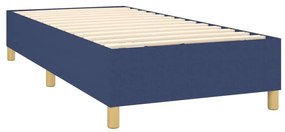 Κρεβάτι Boxspring με Στρώμα Μπλε 90x200 εκ.Υφασμάτινο - Μπλε