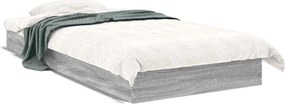 vidaXL Κρεβάτι δαπέδου Γκρι Sonoma 80 x 200 cm Επεξεργασμένο Ξύλο