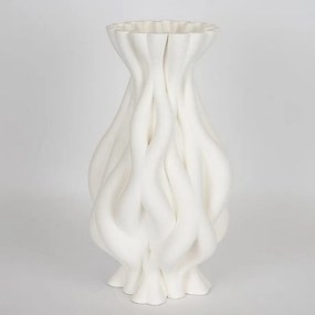 Βάζο Πορσελάνινο 3D 752-21070 17x17x33.5cm White Estheti Home Πορσελάνη