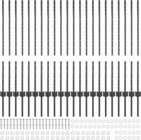 vidaXL Στύλος Περιφράξεων 22 pcs Γκρι 140 cm Ατσάλι