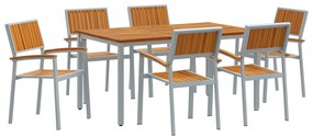 vidaXL Σετ Καθιστικού Κήπου 7 Τεμαχίων Ξύλο Ακακίας και Μέταλλο