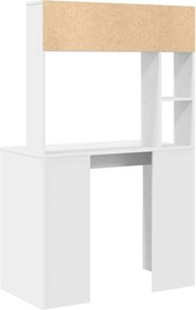 vidaXL Γραφείο με ράφι Λευκό 91 x 50 x 149 εκ Επεξεργασμένο ξύλο