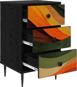 vidaXL Κομοδίνο BONN 2 τμχ. Μαύρη Δρυς 36 x 33 x 61 εκ.
