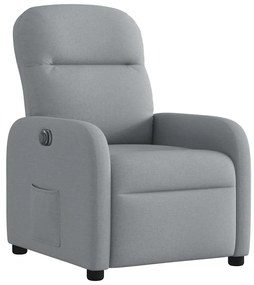 vidaXL Πολυθρόνα Ανακλινόμενη Ηλεκτρική Ανοιχτό Γκρι Υφασμάτινη
