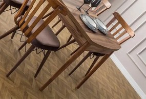 Extendable Dining Table &amp; Chairs Set (7 Pieces) Fergana - Brown Brown