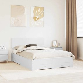 vidaXL Σκελετός Κρεβατιού Λευκό 160 x 200 cm Επεξεργασμένο ξύλο
