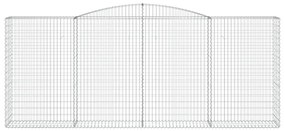 vidaXL Συρματοκιβώτια Τοξωτά 8 τεμ. 400x50x160/180 εκ. Γαλβαν. Ατσάλι