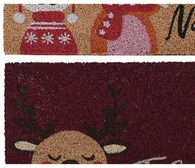 Πατάκι DKD Home Decor Κόκκινο Πολύχρωμο PVC ΙΊνες καρύδας 60 x 40 x 1,5 cm (x2)