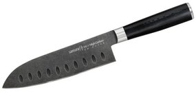 Μαχαίρι Santoku MO-V Stonewash 18,2cm Black Samura Ανοξείδωτο Ατσάλι