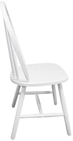 vidaXL Καρέκλες Τραπεζαρίας 2 τεμ. Λευκές Μασίφ Ξύλο Καουτσουκόδεντρου