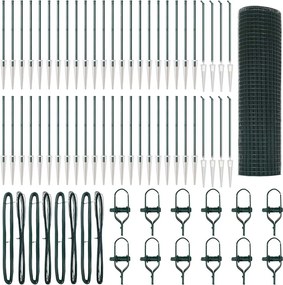 vidaXL Στύλος Περιφράξεων Πράσινο 100 x 1 μ (12 x 12 χιλ μesh)