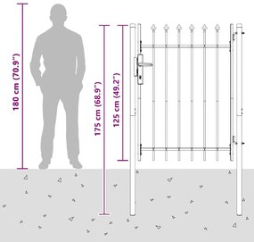 vidaXL Πύλη Φράχτη Γκρι 100 x 120 cm Χάλυβας με Επικάλυψη Πούδρας