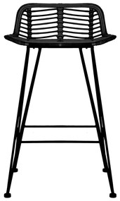 vidaXL Καρέκλες Μπαρ 2 τεμ. Μαύρες από Ρατάν