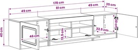 vidaXL 5 Τεμάχια LED Τηλεοπτικού Ντουλαπιού Γκρι Sonoma