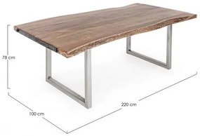 Τραπέζι Osbert Καφέ-Ασημί( 220x100x78 εκ.)