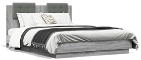 Πλαίσιο Κρεβατιού με Κεφαλάρι και LED Γκρι Sonoma 120 x 190 εκ. - Γκρι