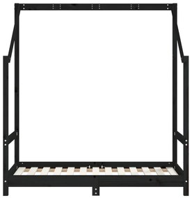 vidaXL Πλαίσιο Κρεβατιού Μαύρο 2x(70x140) εκ. από Μασίφ Ξύλο Πεύκου
