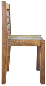 Καρέκλες Τραπεζαρίας 2 τεμ. από Μασίφ Ανακυκλωμένο Ξύλο - Πολύχρωμο