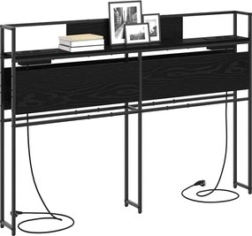 vidaXL Κεφαλάρι Αποθήκης με ράφι Μαύρη δρυς 98 cm Επεξεργασμένο ξύλο