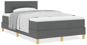 vidaXL Κρεβάτι box spring με στρώμα Σκούρο γκρι 120 x 190 cm ύφασμα