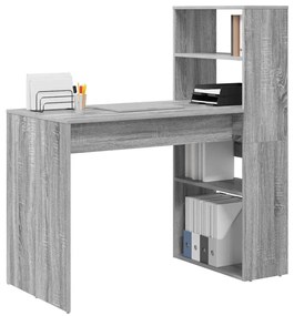 vidaXL Γραφείο Γκρι sonoma 113 x 54 x 120 εκ. Επεξεργασμένο ξύλο