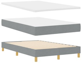 vidaXL Κρεβάτι με Στρώμα & LED Φωτεινό Γκρι 120x200 εκ Ύφασμα