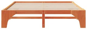 vidaXL Κρεβάτι δαπέδου Καφέ 200 x 200 cm Μασίφ ξύλο πεύκου
