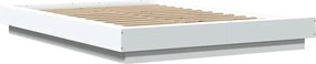 vidaXL Πλαίσιο Κρεβατιού με Φώτα LED Λευκό 140x200 εκ. Επεξ. Ξύλο