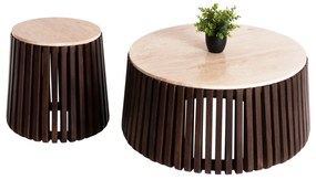 ΣΕΤ 2ΤΜΧ ΤΡΑΠΕΖΙΑ ΣΑΛΟΝΙΟΥ ΣΤΡΟΓΓΥΛΑ KREST HM11958 ΜΑΣΙΦ ΑΚΑΚΙΑ-ΤΡΑΒΕΡΤΙΝΑ Φ90 & Φ50