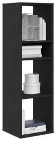 Βιβλιοθήκη Μαύρη 34x31x112 εκ. από Επεξεργασμένο Ξύλο
