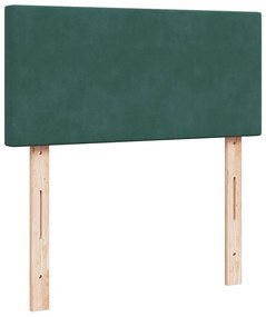 vidaXL Κρεβάτι Boxspring με Στρώμα Σκούρο Πράσινο 80x200 εκ. Βελούδινο