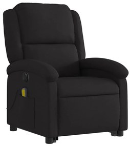 vidaXL Πολυθρόνα Μασάζ Ηλεκ. Ανακλινόμενη με Ανύψωση Μαύρη Υφασμάτινη