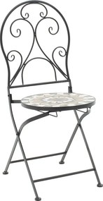 Τραπεζαρία Mosaic pakoworld σετ 3τεμ μέταλλο μαύρο