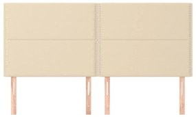 vidaXL Κεφαλάρι Κρεμ 180x5x118/128 εκ. Ύφασμα