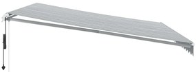 vidaXL Τέντα Πτυσσόμενη Αυτόματη με LED Ανθρακί / Λευκή 450x350 εκ.