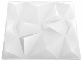 vidaXL Πάνελ Τοίχου 3D 12 τεμ. Λευκό Διαμαντιού 50 x 50 εκ. 3 μ²