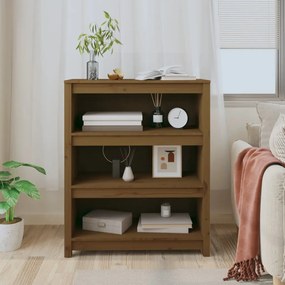 vidaXL Βιβλιοθήκη Μελί 80x35x97 εκ. από Μασίφ Ξύλο Πεύκου