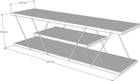 Έπιπλο Τηλεόρασης Ανθρακί / Γκρι CLOLIS 120x33x33