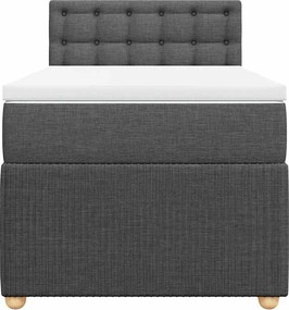 vidaXL Κρεβάτι Boxspring με Στρώμα Σκούρο Γκρι 100x200 εκ. Υφασμάτινο