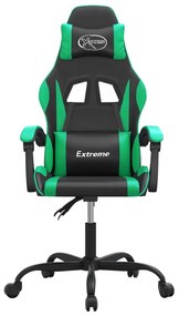 vidaXL Καρέκλα Gaming Μαύρο/πράσινο από Συνθετικό Δέρμα