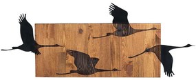 Διακοσμητικό Τοίχου Goose 279ENZ1864 90,5x34,5cm Walnut-Black Wallity Μέταλλο,Ξύλο