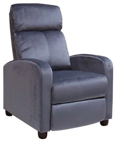 PORTER Πολυθρόνα Relax Σαλονιού - Καθιστικού Γκρι Velure 68x86x99cm Ε9781,5