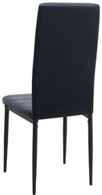 Σετ τραπεζαρία 5τμχ Roger - Rosa Megapap Mdf - PU χρώμα μαύρο εφέ μαρμάρου - μαύρο 120x70x75εκ.