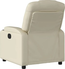 vidaXL Πολυθρόνα Ανακλινόμενη Κρεμ από Συνθετικό Δέρμα