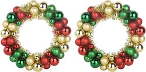 vidaXL Χριστουγεννιάτικα Στεφάνια Μπάλλας 2 pcs Πολύχρωμο