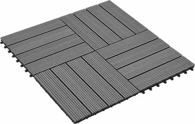 vidaXL Πλάκα Κατασκευής 11 pcs Γκρι 30 x 30 cm WPC