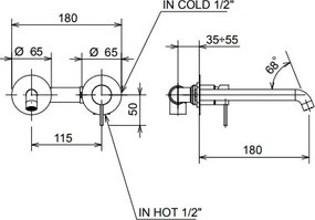 La Torre Elle 34032 Chrome - Εντοιχιζόμενη μπαταρία νιπτήρα
